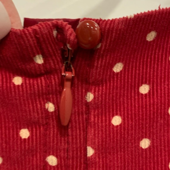 Baby GAP Red polka dot corduroy dress, Sz 12-18mos - Picture 3 of 4